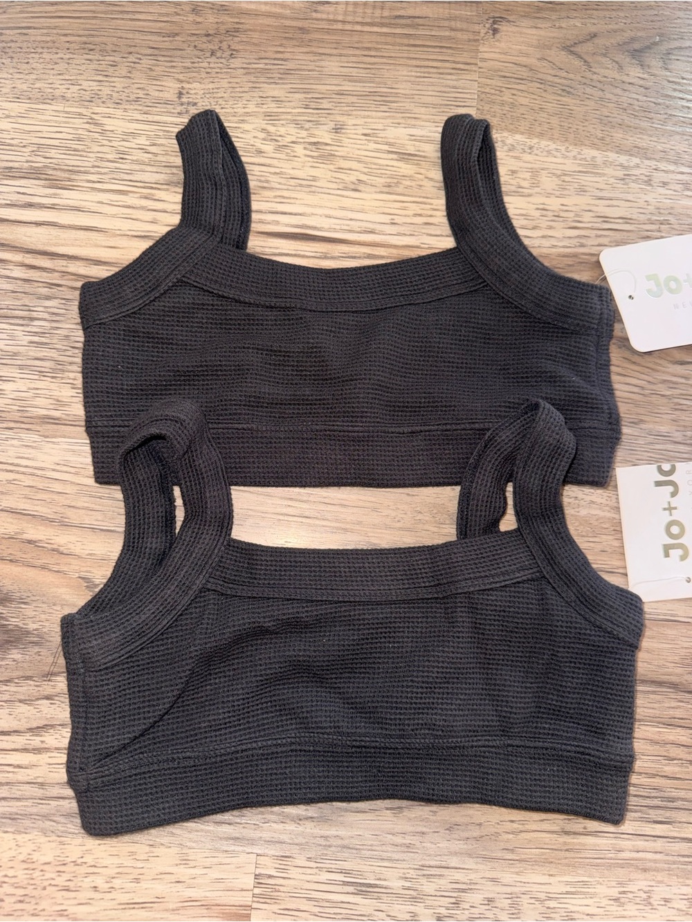 Black Ribbed Crop dance wear Tank - girls